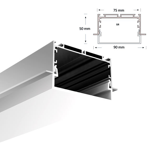 LED Extrusion with U-shaped Diffuser, 078-R